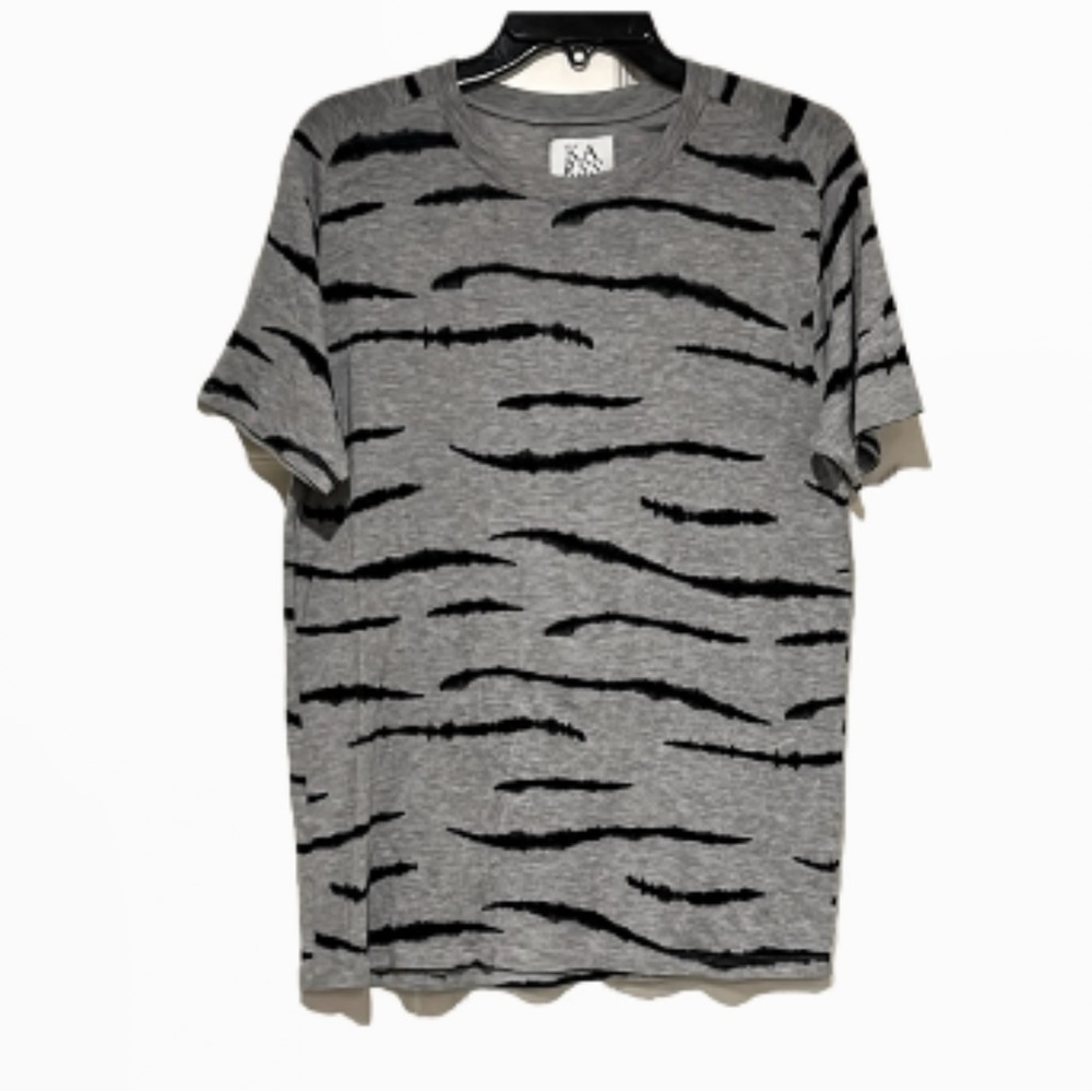 Zoe Karssen Gray And Black Zebra Print Short Sleeve Top